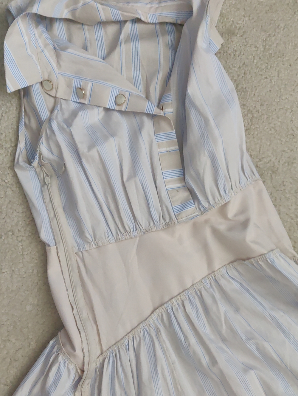 New! Parker Sleeveless Collared Stripe Maxi Dress Y2K Cottagecore Shabby Chic - Picture 7 of 14